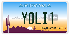 YOLI1 license plate in Arizona