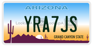 YRA7JS  license plate in AZ