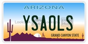 YSA0LS license plate in Arizona
