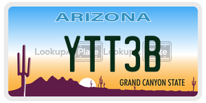 YTT3B  license plate in AZ