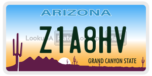 Z1A8HV license plate in Arizona
