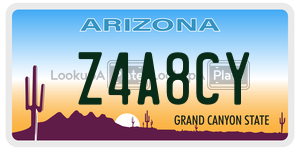 Z4A8CY license plate in Arizona