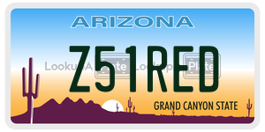 Z51RED  license plate in AZ