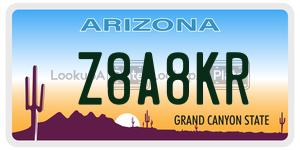 Z8A8KR license plate in Arizona