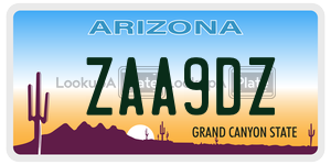 ZAA9DZ  license plate in AZ