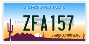 ZFA157 license plate in Arizona