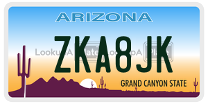 ZKA8JK license plate in Arizona