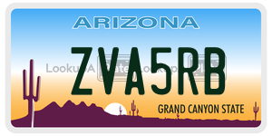 ZVA5RB  license plate in AZ