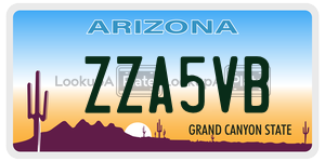 ZZA5VB license plate in Arizona
