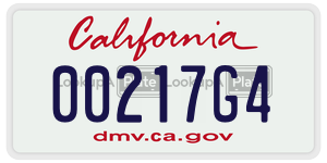 00217G4  license plate in CA