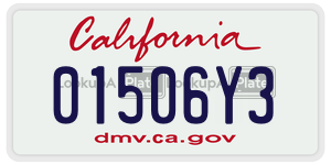 01506Y3 license plate in California