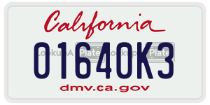 01640K3  license plate in CA