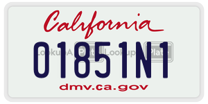 01851N1 license plate in California