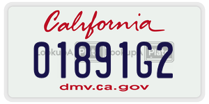 01891G2  license plate in CA