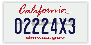 02224X3  license plate in CA