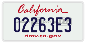 02263E3  license plate in CA