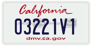 03221V1 license plate in California