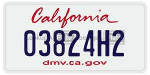 03824H2 license plate in California