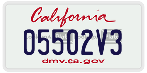 05502V3  license plate in CA