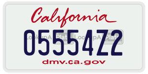 05554Z2  license plate in CA