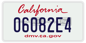 06082E4  license plate in CA