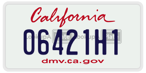06421H1 license plate in California