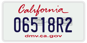 06518R2 license plate in California