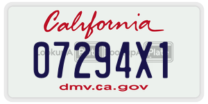 07294X1 license plate in California