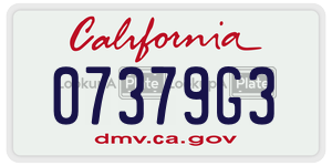 07379G3 license plate in California