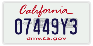 07449Y3 license plate in California