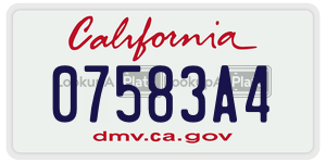 07583A4 license plate in California