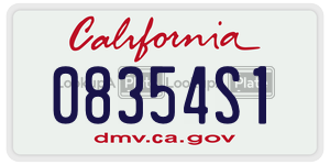 08354S1 license plate in California