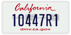 10447R1 license plate in California