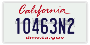 10463N2 license plate in California