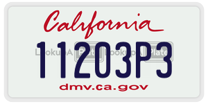 11203P3 license plate in California