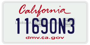 11690N3 license plate in California