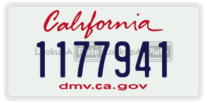 1177941 license plate in California