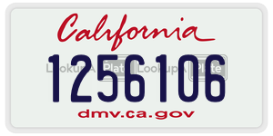 1256106  license plate in CA
