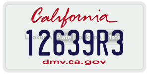 12639R3 license plate in California