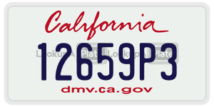 12659P3 license plate in California