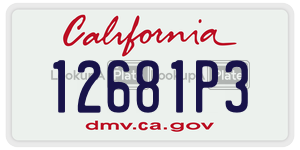 12681P3 license plate in California