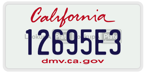 12695E3 license plate in California