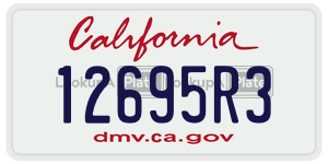 12695R3 license plate in California