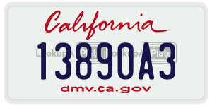 13890A3 license plate in California