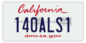140ALS1  license plate in CA