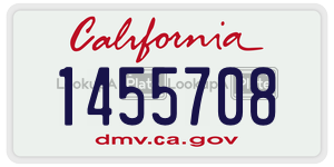 1455708  license plate in CA