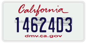 14624D3  license plate in CA