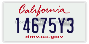 14675Y3 license plate in California