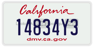 14834Y3 license plate in California