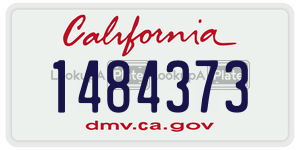 1484373 license plate in California